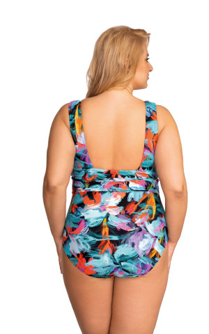 Ολόσωμο Μαγιό Plus Size – Κομψή Εφαρμογή για Κοιλιά & Μεγάλο Στήθος