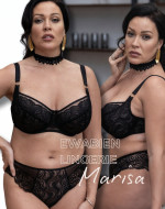 Σουτιέν Ewa Bien B161 balconette σε μαύρο με κομψό design για μεγάλο στήθος